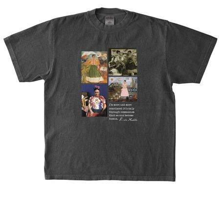 Frida Communist Collage - DARK COLORS&nbsp;, a Shadow Heavyweight Garment Dye Tee