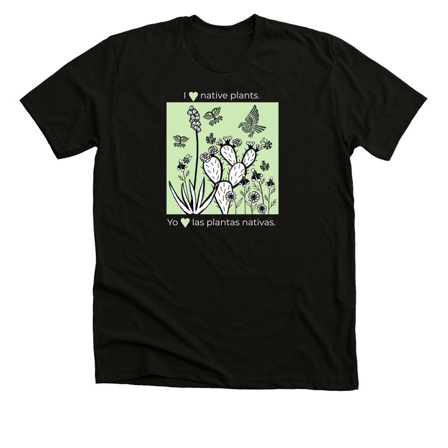 Plantas nativas shirt, a Solid Black Blend Premium Unisex Tee