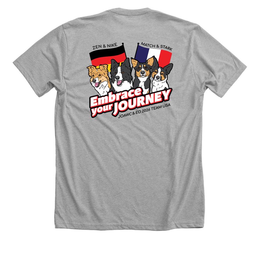 Embrace Your Journey 2026 Merch, a Athletic Heather Premium Unisex Tee (back-view)