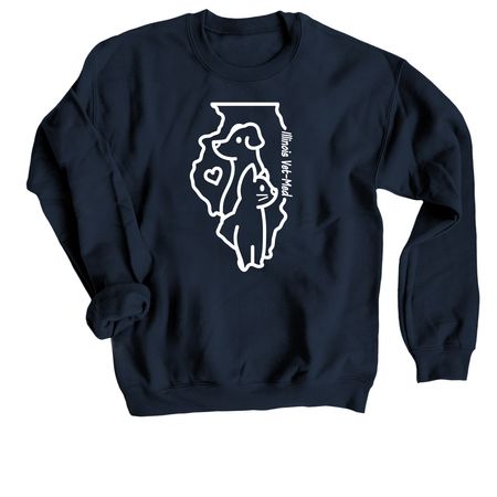 Illinois Cat & Dog&nbsp;, a Navy Crewneck Sweatshirt