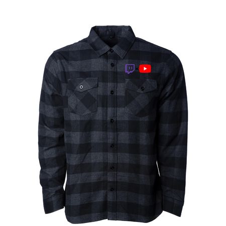 Hoodies and Sweatshirts, a Charcoal Heather/ Black Unisex Flannel Shirt