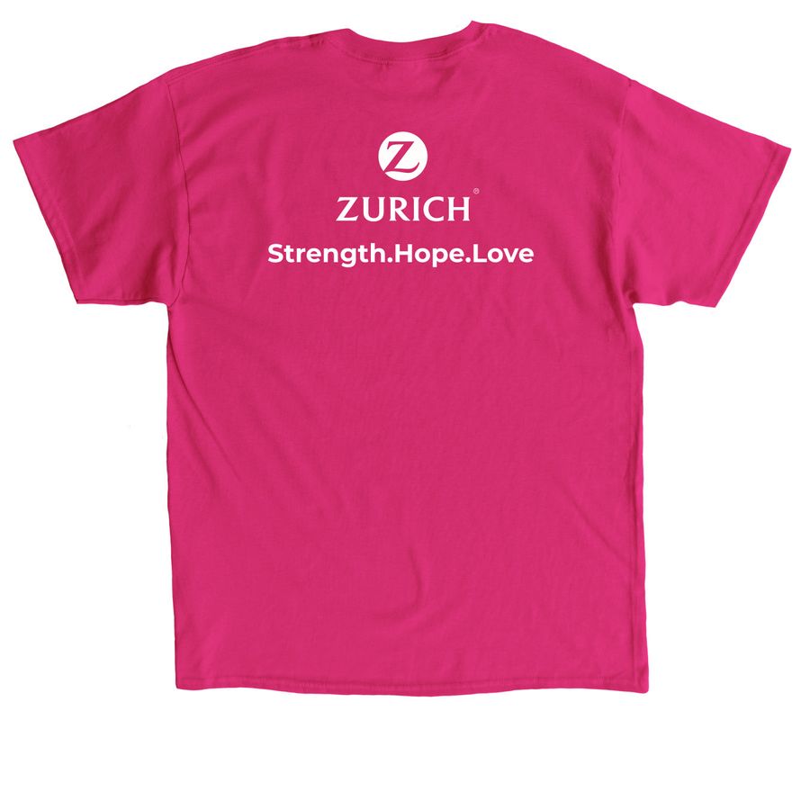 Zurich Moves For a Cure - 2026, a Heliconia Classic Unisex Tee (back-view)