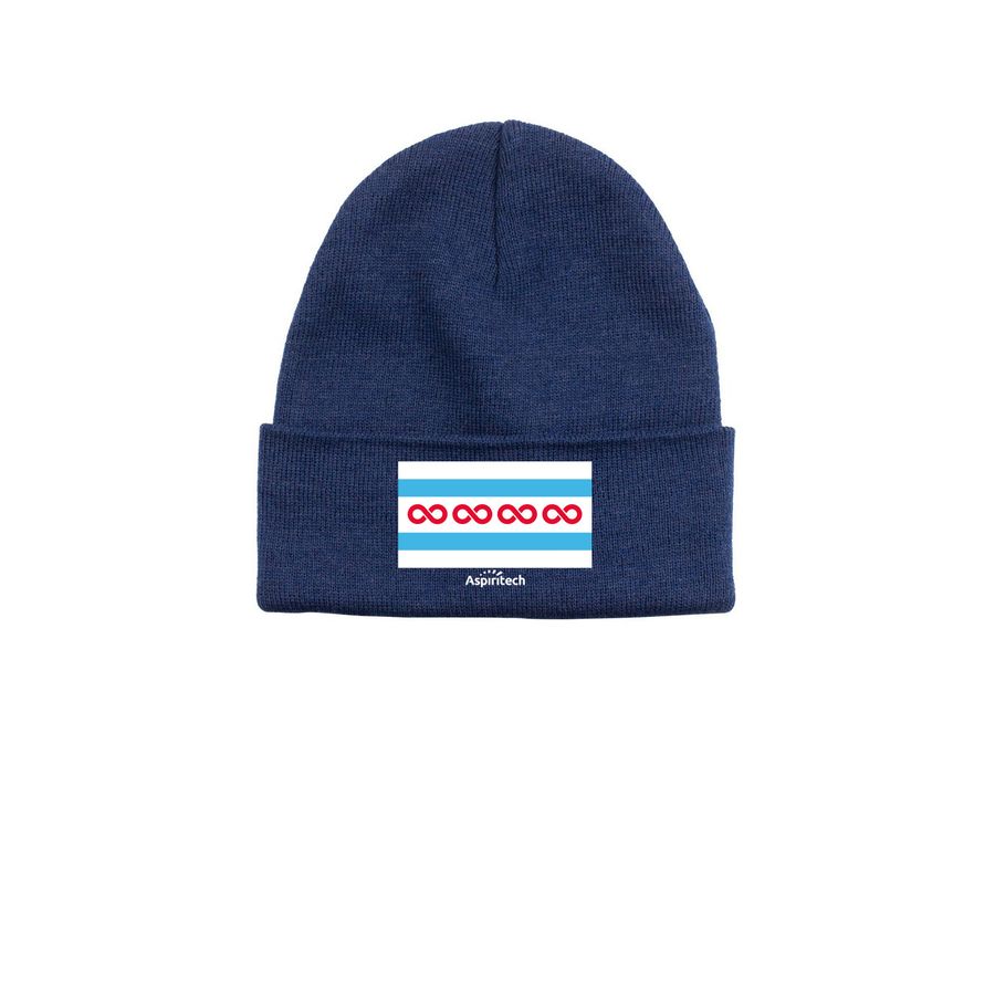Neurodiversity Chicago Aspiritech Beanie, a Azure Printed Base Camp Beanie