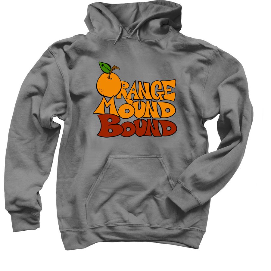 Orange Mound Bound, a Charcoal Pullover Hoodie