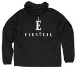 Emblem Jackets, a Black Quarter-Zip Windbreaker (back-view)