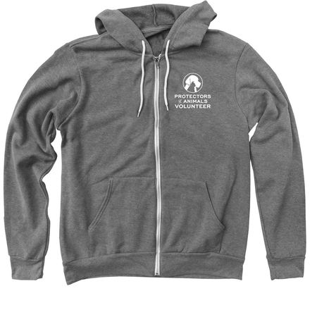 Protectors of Animals, a Deep Heather Zip Up Hoodie