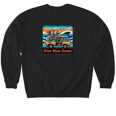 One Man Gone California Tour 2026, a Black Softstyle Crewneck Sweatshirt