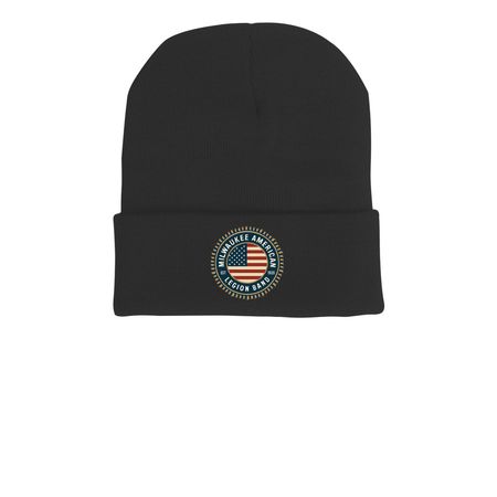 MALB Hat, a Black Printed Cuffed Beanie