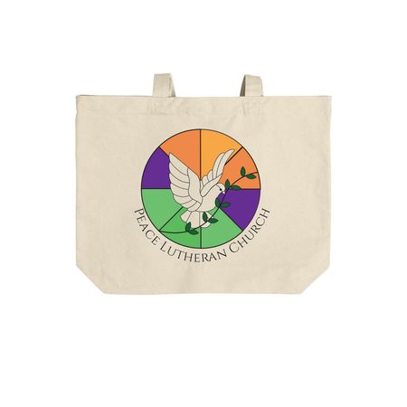 Peace Totes, a Natural Cotton Canvas Tote Bag (back-view)