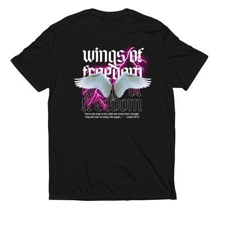Freedom Wings, a Deep Black Allmade Eco Triblend Unisex Tee