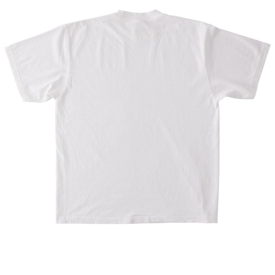 + LAND BACK - BLACK +, a White Heavyweight Garment Dye Tee (back-view)