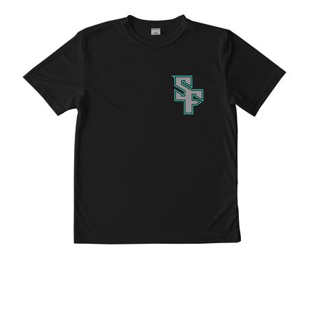 SF Front / Pirate Back Performance, a Black Youth Performance Tee