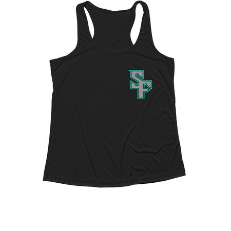 SF Front / Pirate Back Performance, a Black Women's Performance Tank