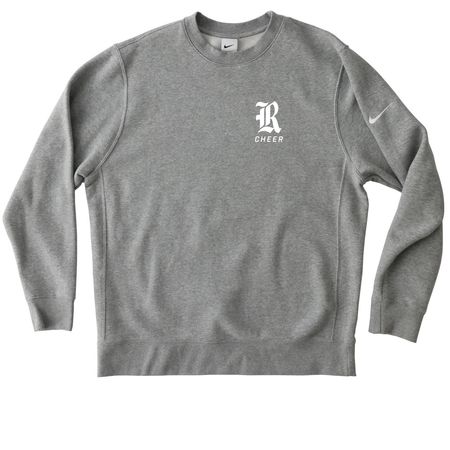 RICE CHEER - NIKE MERCH, a Dark Grey Heather Nike Club Fleece Crewneck Sweatshirt
