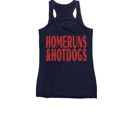 Homeruns & Hotdogs, a Navy Women's Racerback