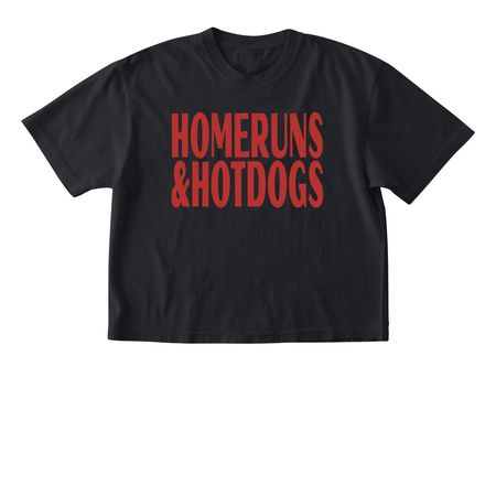 Homeruns & Hotdogs, a Black Comfort Colors Boxy Tee