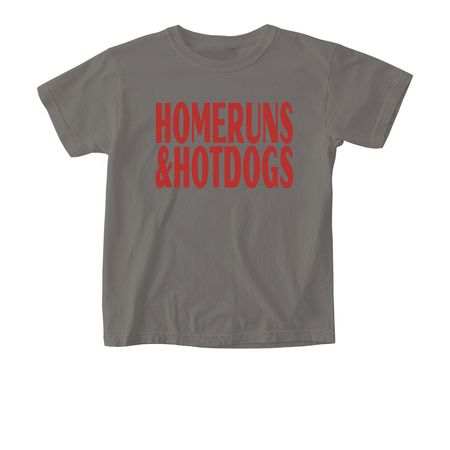 Homeruns & Hotdogs, a Grey Comfort Colors Youth Tee