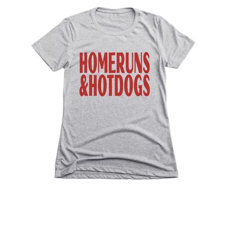 Homeruns & Hotdogs, a Dark Heather Grey Women's Slim Fit Tee