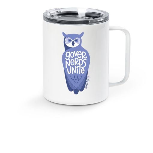 Governerds Unite Owl (Purple) Stainless Steel Travel Mug