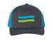 SSMN Swoosh Hats, a Charcoal/ Neon Blue Printed Snapback Trucker Cap