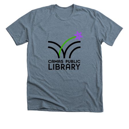 Camas Public Library (new logo), a Heather Slate Premium Unisex Tee
