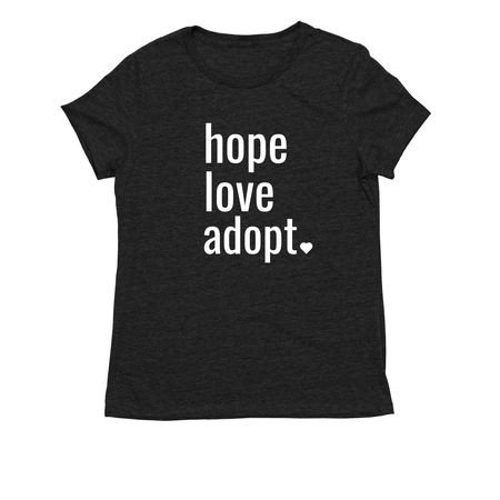 hope love adopt, a Space Black Allmade Eco Triblend Women?s Tee