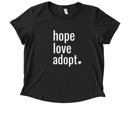 hope love adopt, a Space Black Allmade Eco Triblend Women?s Scoop Neck Tee