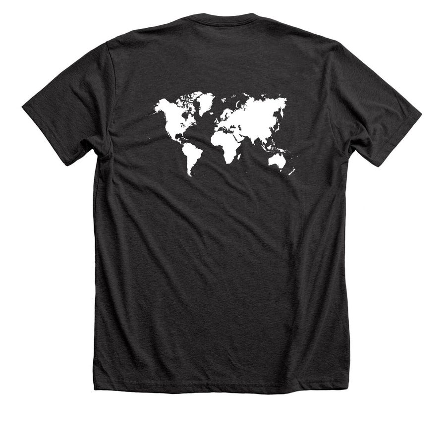 LeadHer Learning: Be a Leader Tee-Shirt, a Dark Grey Heather Premium Unisex Tee (back-view)