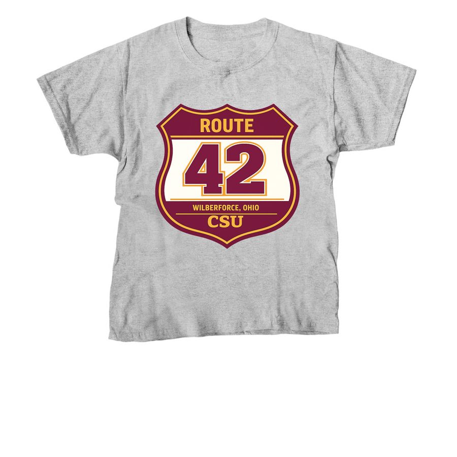 "RTE 42, a Sport Grey Youth Unisex Tee