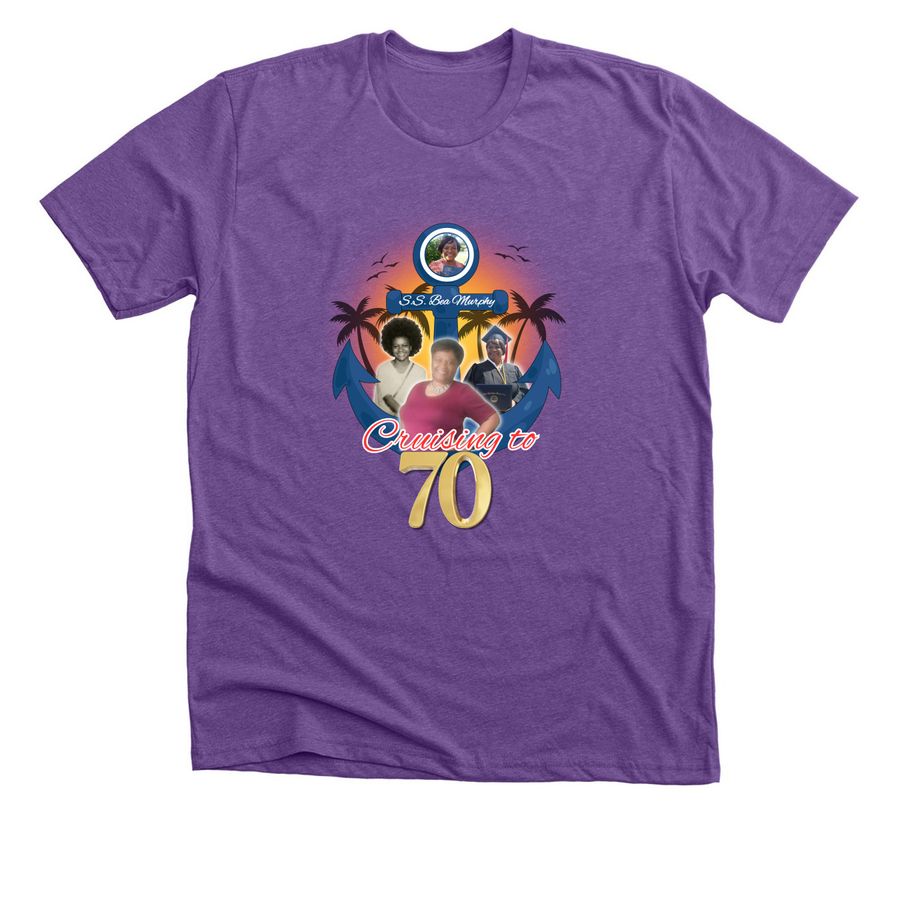 Phyllis Murphy's Birthday Cruise Shirt, a Heather Team Purple Premium Unisex Tee
