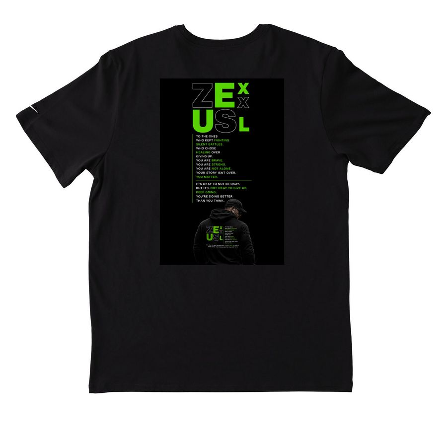 NEW MMH GREEN, a Black Nike Dri-FIT Jersey Blend Performance Tee (back-view)