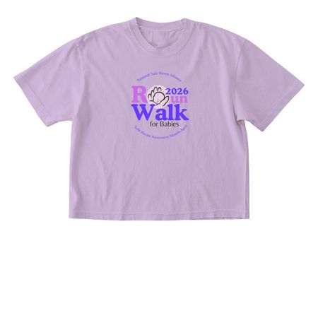 2026 Safe Haven RunWalk for Babies, a Orchid Comfort Colors Boxy Tee