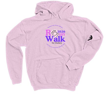 2026 Safe Haven RunWalk for Babies, a Light Pink Youth Pullover Hoodie