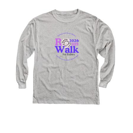 2026 Safe Haven RunWalk for Babies, a Sport Grey Youth Long Sleeve Tee
