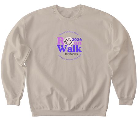 2026 Safe Haven RunWalk for Babies, a Sand Softstyle Crewneck Sweatshirt