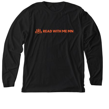 Read With Me MN Merch Orange Design, a Solid Black Blend Premium Long Sleeve Tee