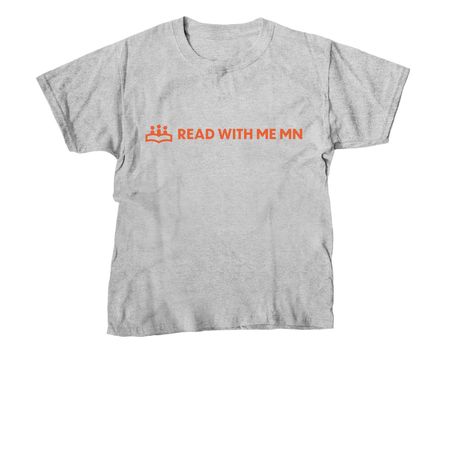 Read With Me MN Merch Orange Design, a Sport Grey Youth Unisex Tee