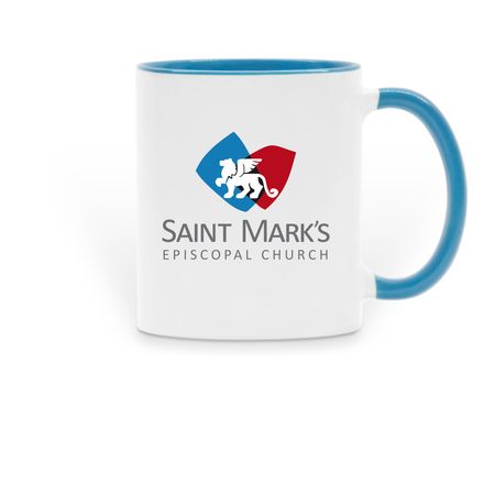 Coffee!, a Light Blue Two-Tone Ceramic Mug