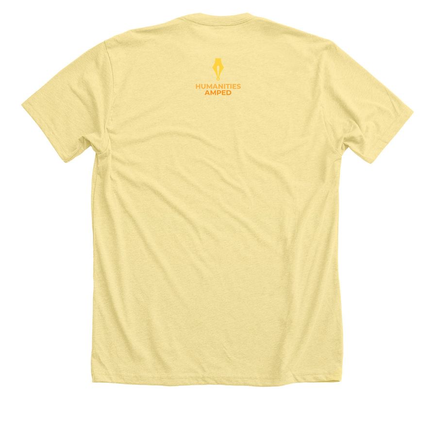 We Amplify Hope, a Heather Yellow Gold Premium Unisex Tee (back-view)