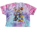 BROKEN BRAIN BONE, a Cotton Candy Women's Tie Dye Cropped Tee (back-view)