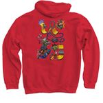 BROKEN BRAIN BONE, a Red Pullover Hoodie (back-view)
