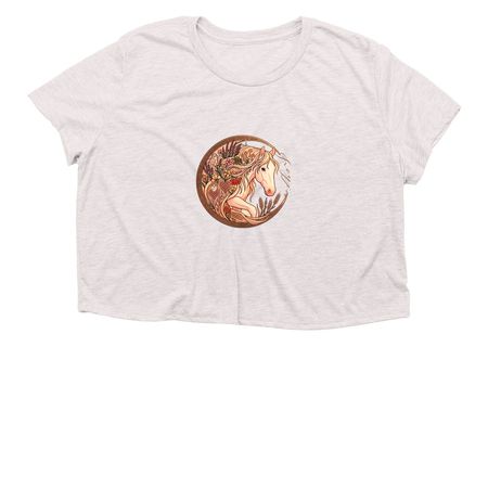 Freyja, a Heather Dust Women?s Flowy Cropped Tee