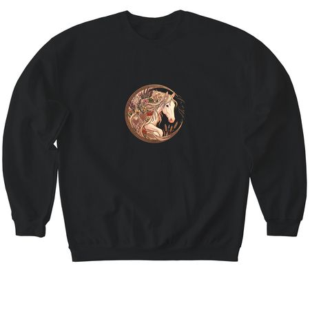 Freyja, a Black Softstyle Crewneck Sweatshirt