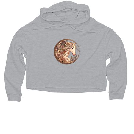 Freyja, a Grey Heather Women?s Lightweight Cropped Hoodie