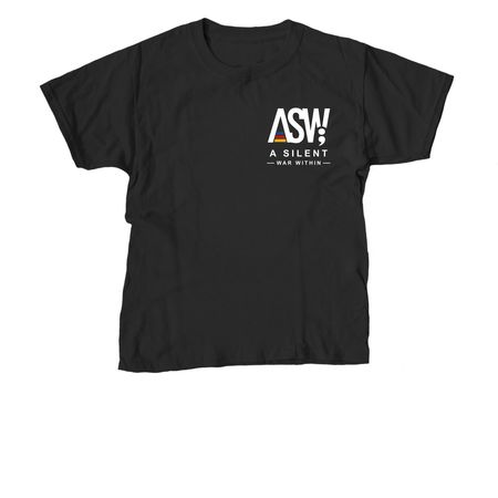 "A Silent War Within" Left Chest Emblem Tee, a Black Youth Unisex Tee