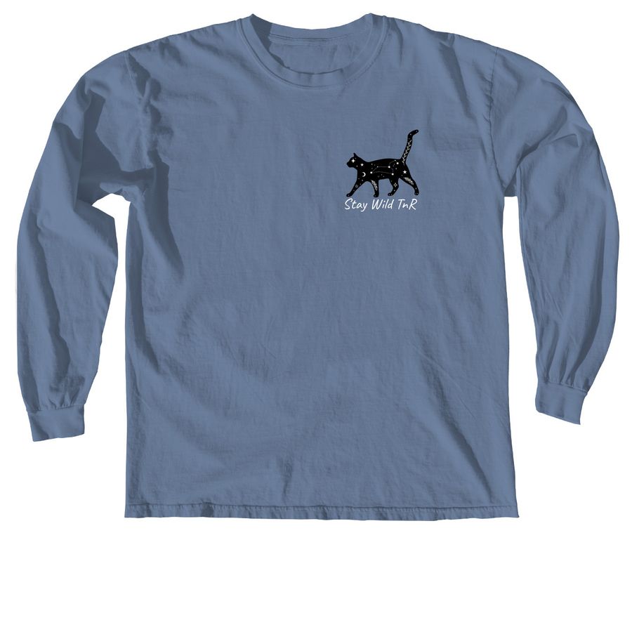 Feral Cat Vibes, a Blue Jean Comfort Colors Long Sleeve Tee