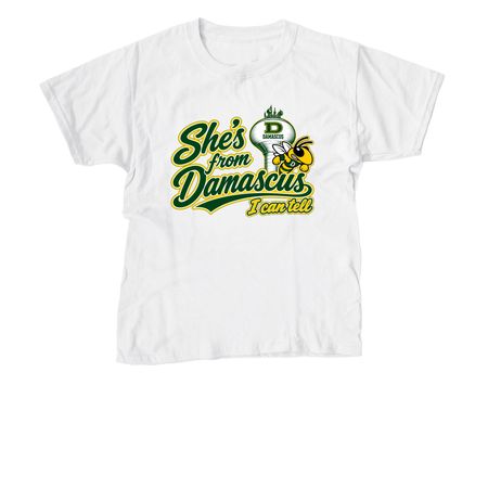 She's from Damascus (regular tees), a White Youth Unisex Tee