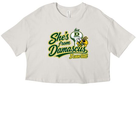 She's from Damascus (regular tees), a Vintage White Women?s Cropped Cotton Tee