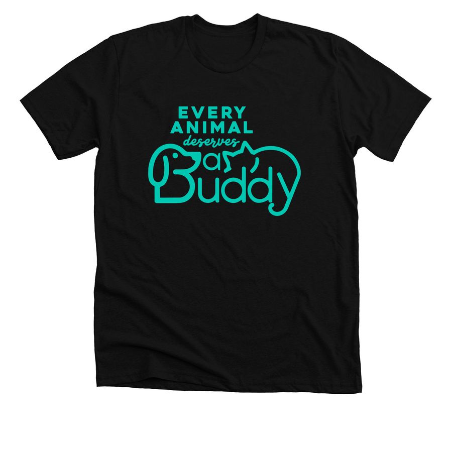 Every Animal Deserves a Buddy, a Solid Black Blend Premium Unisex Tee