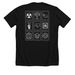 x-ray stamps, a Solid Black Blend Premium Unisex Tee (back-view)